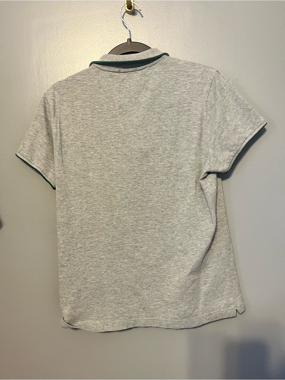 Moncler Light Gray Polo with Green Trim - Picture 5 of 5